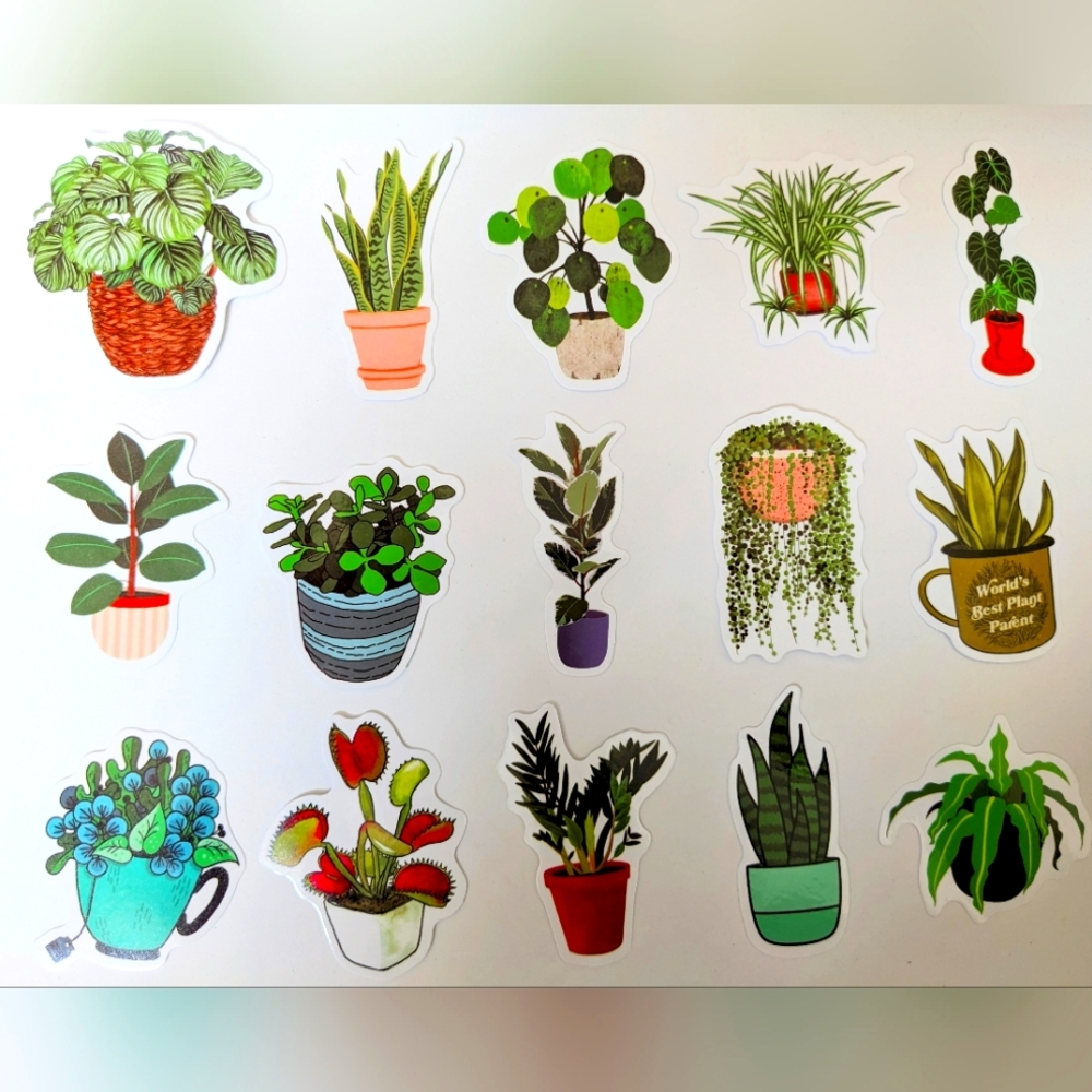 🌿  plant lady🌿 ☘️ plants Stickers waterproof, 15 different styles